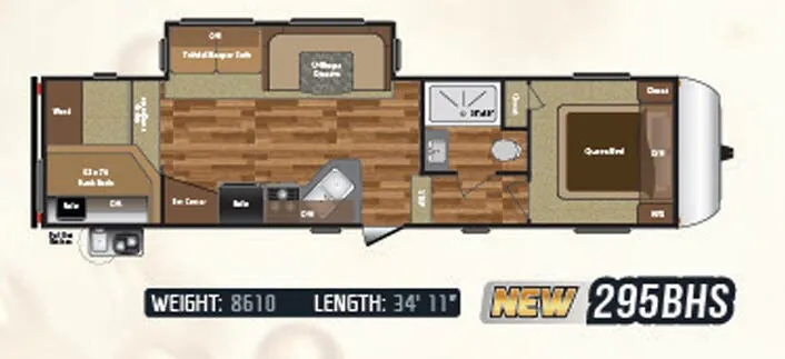 Keystone Hideout 295BHS floor plan