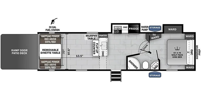 Forest River Cherokee Wolf Pack 320PACK13.5 floor plan