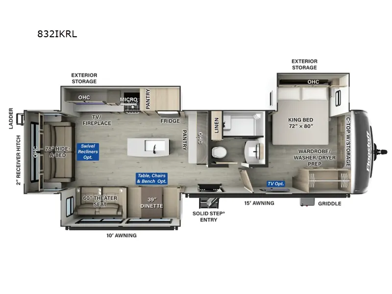 2025 Forest River Flagstaff Classic 832lKRL floor plan