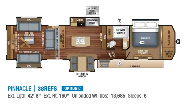 2018 Jayco Pinnacle 38REFS - Floor plan