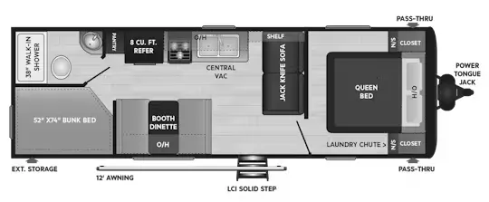 Keystone Hideout 25LHSWE floor plan