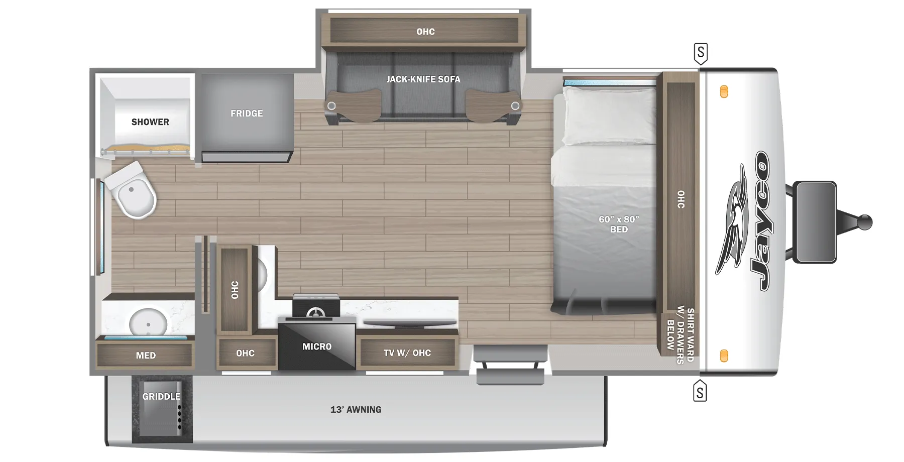 2025 Jayco Jay Feather Air 16RB - Floor plan