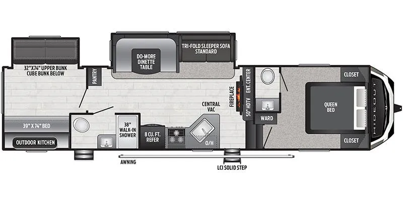 2021 Keystone Hideout 308BHDS floor plan