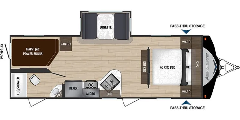2019 Dutchmen Aerolite 2423BH-1S floor plan