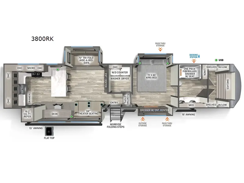 2026 Forest River Sierra 3800RK - Floor plan