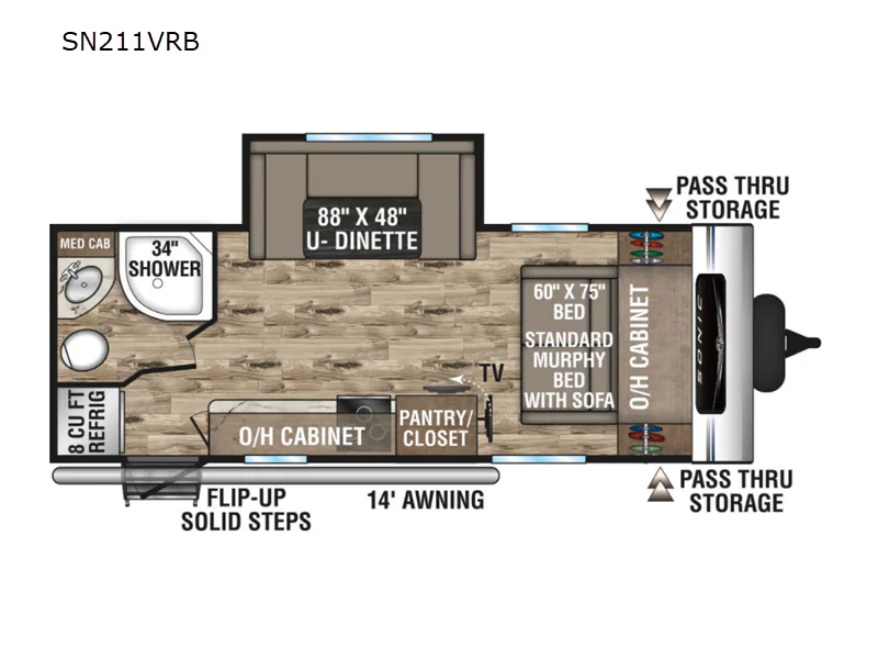 2022 Venture RV Sonic SN211VRB - Floor plan