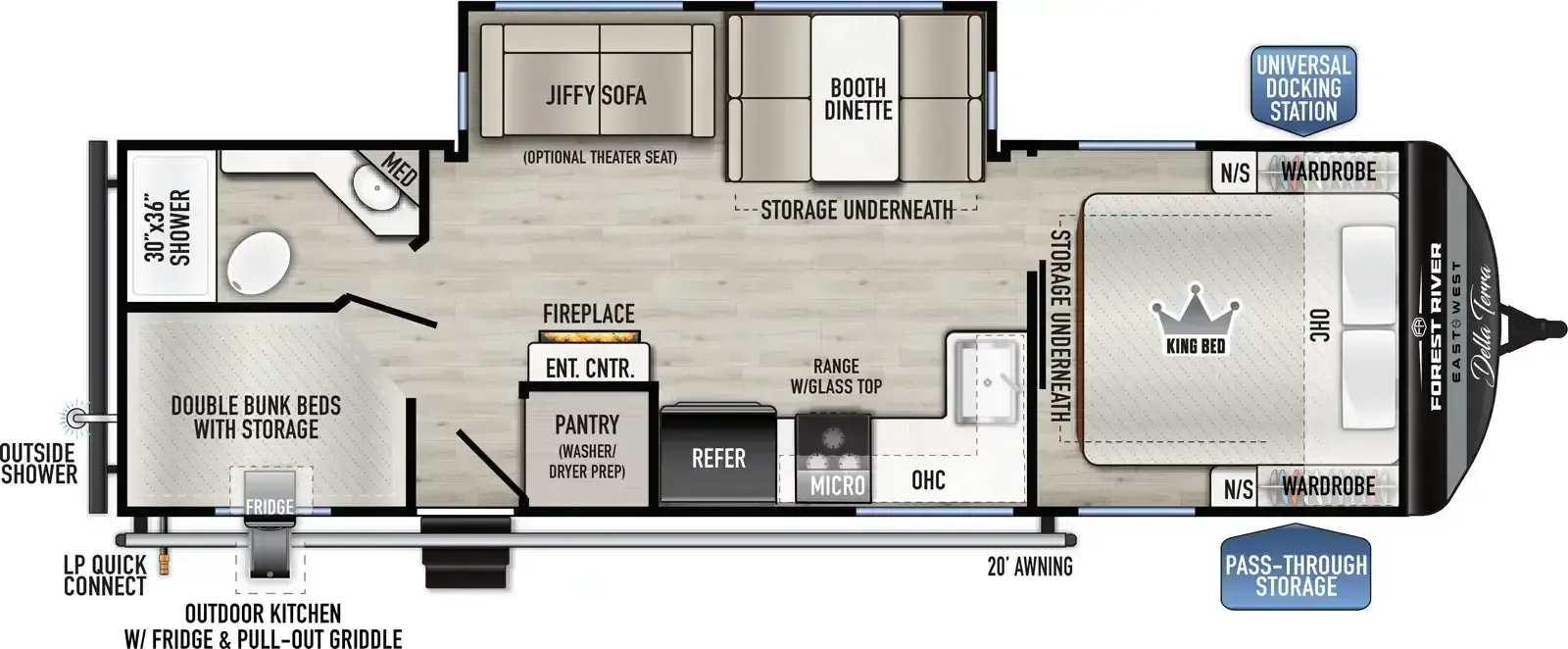 East to West Della Terra 262BH floor plan