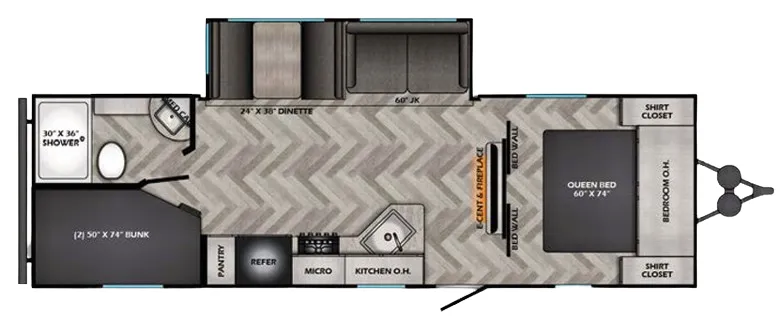 CrossRoads Zinger Lite 260BH floor plan