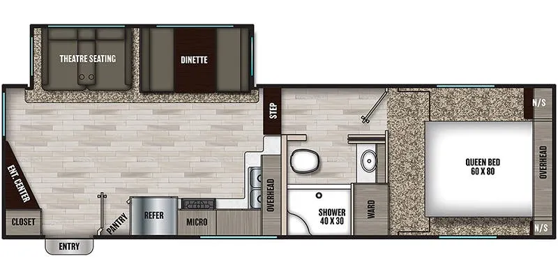 Shasta Phoenix X-lite 25RE floor plan