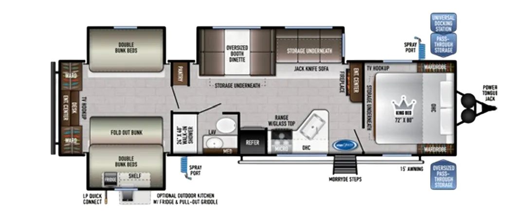 East to West Della Terra 323QB floor plan