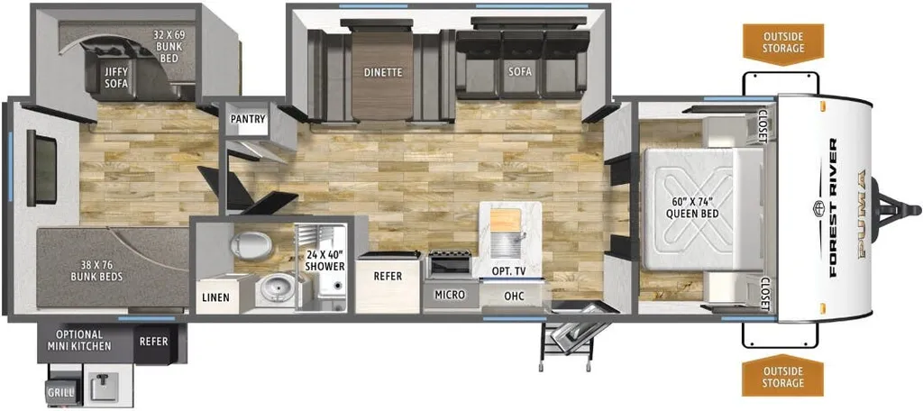 2026 Forest River Puma Camping Edition 305BHCE floor plan
