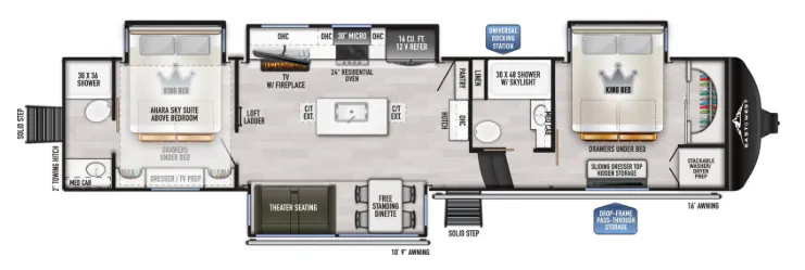 East to West Ahara 390DS floor plan