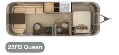 2020 airstream Flying Cloud 25FB QUEEN floor plan