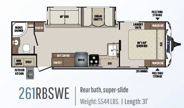 Keystone Bullet 261RBSWE floor plan