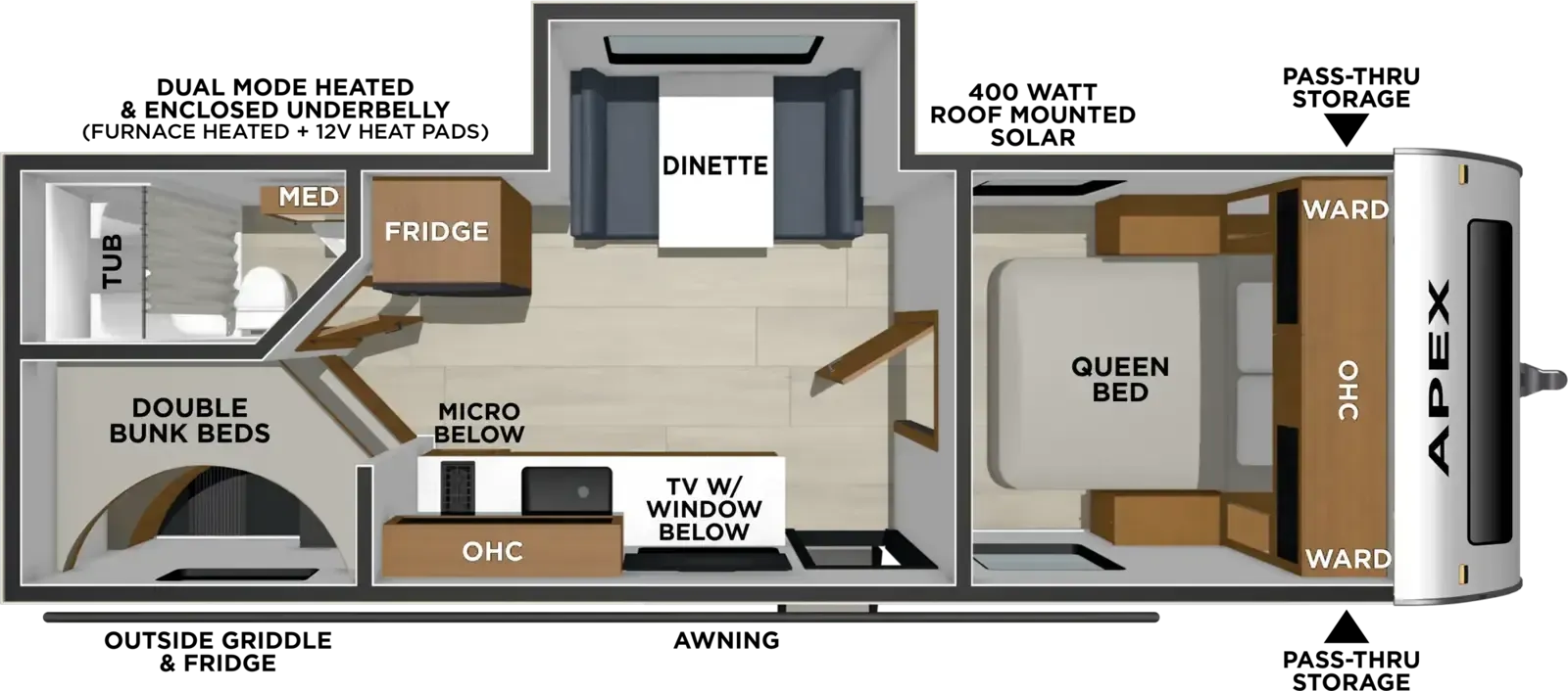 Coachmen Apex Nano 228BHS floor plan