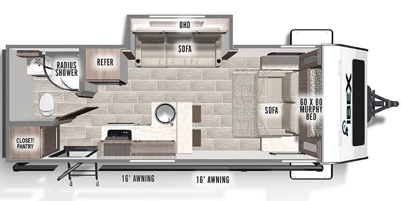 2023 Forest River IBEX 19MSB - Floor plan