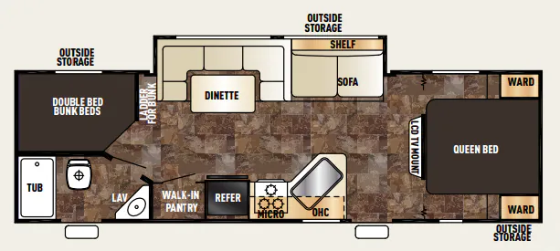 Forest River Cherokee Grey Wolf 26DBH floor plan