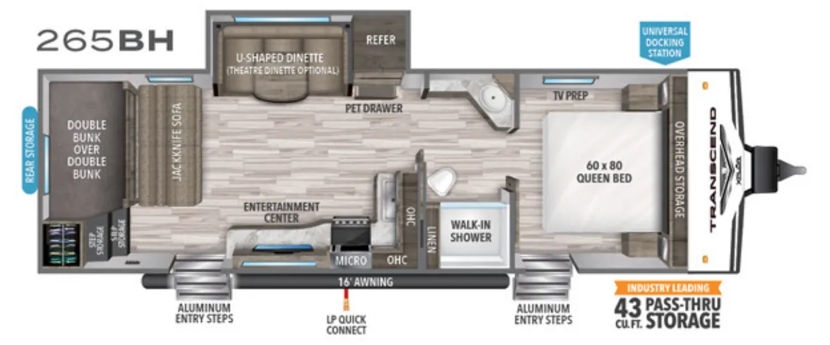 Grand Design Transcend Xplor 265BH floor plan