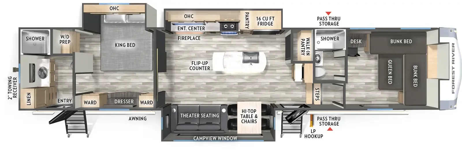 Forest River Wildcat 35FUN floor plan