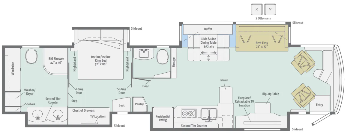 Winnebago Tour 45RD floor plan
