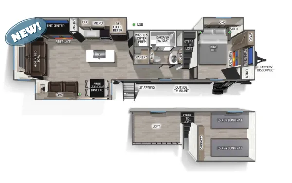 Forest River Cascade 39DLC floor plan