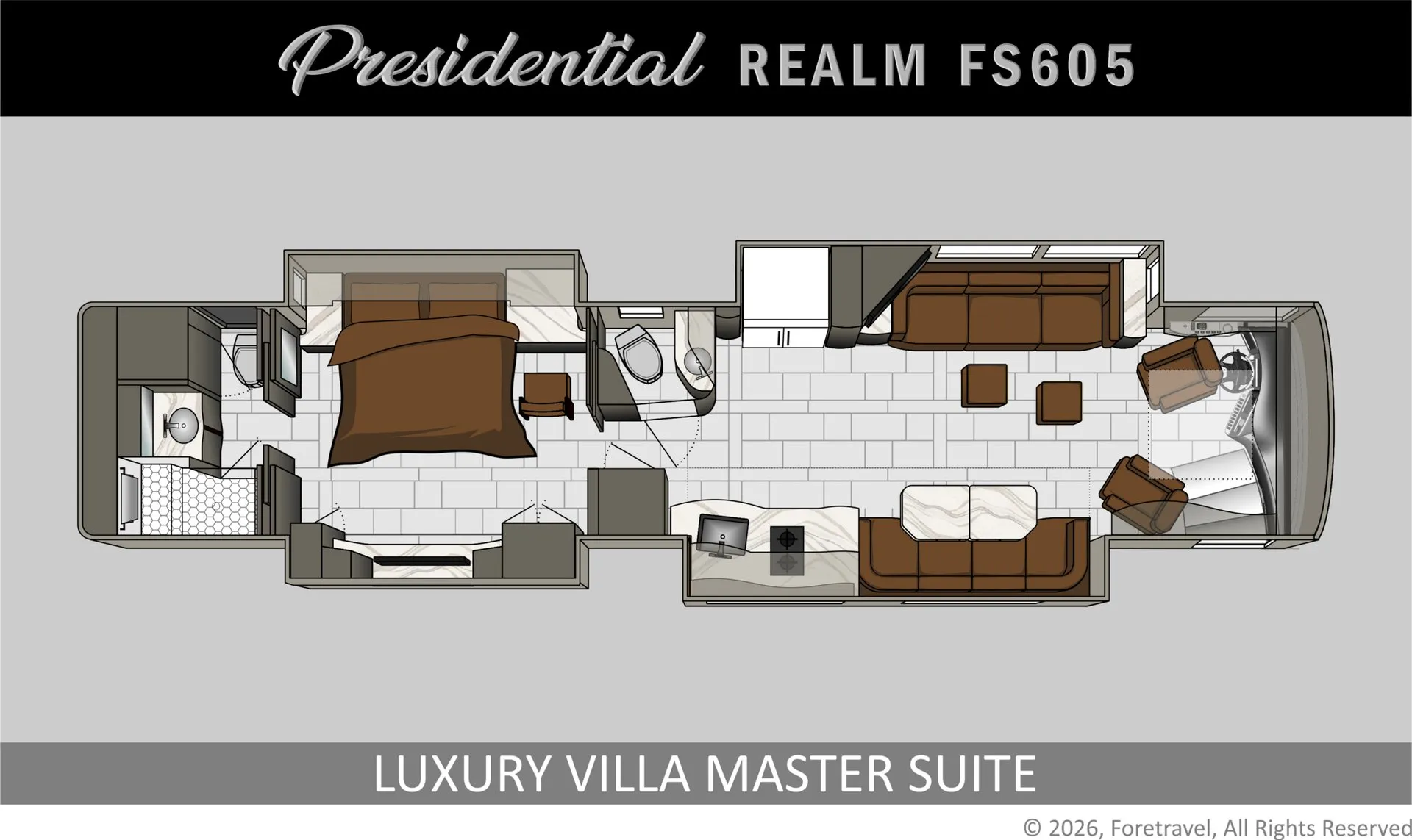 Foretravel Realm Presidential LVMS floor plan