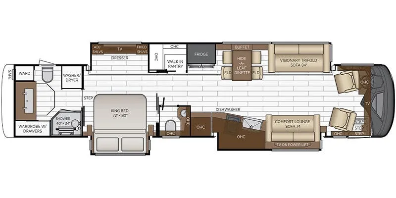 Newmar King Aire 4596 floor plan