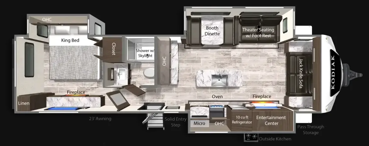 Dutchmen Kodiak Ultimate 3371FLSL floor plan