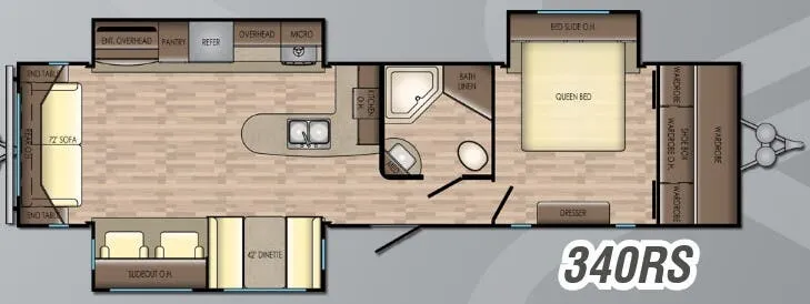 CrossRoads Zinger 340RS floor plan