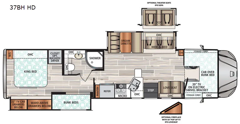 2019 Dynamax Corp Force HD 37BHHD floor plan