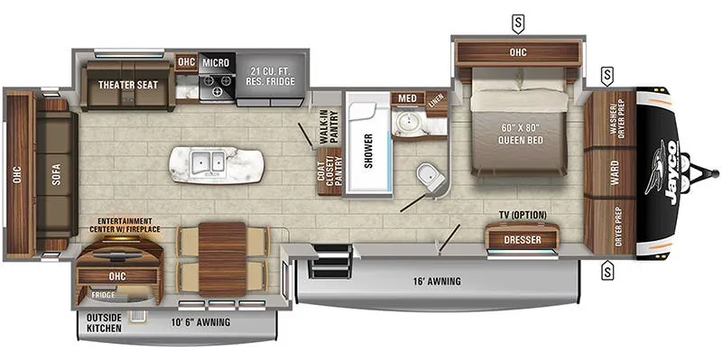 2020 Jayco Eagle 334RLOK floor plan