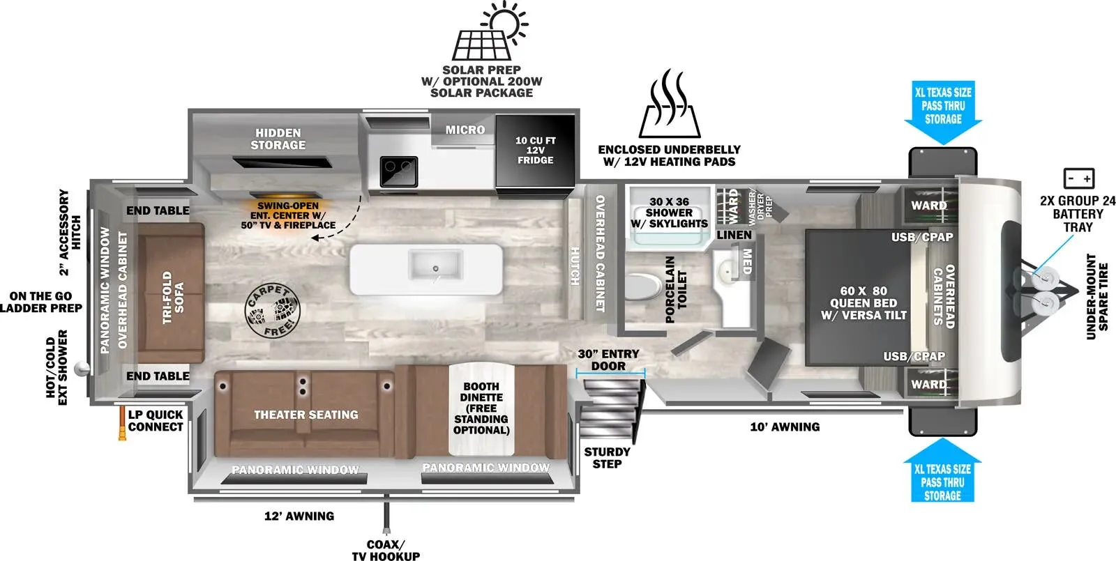 Forest River Wildwood Heritage Glen 271RL floor plan