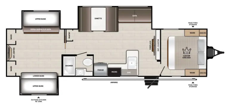 Forest River Wildwood 31KQBTS floor plan