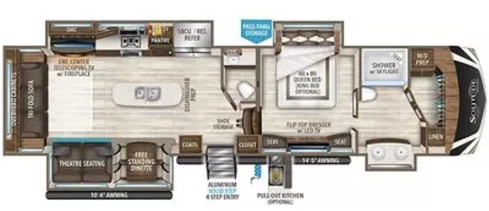 2018 Grand Design Solitude 373FB floor plan