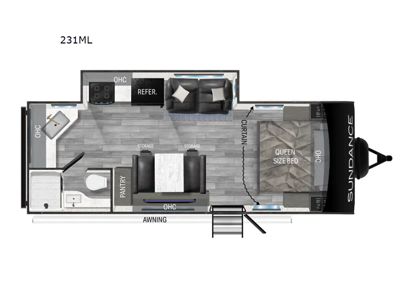 2024 Heartland Sundance Ultra-Lite Travel Trailers 231ML - Floor plan