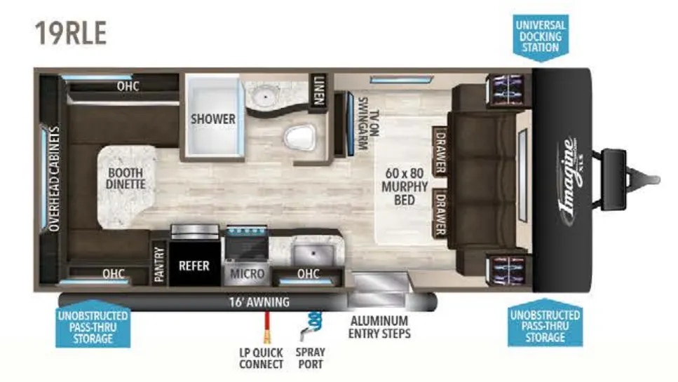 Grand Design Imagine XLS 19RLE floor plan