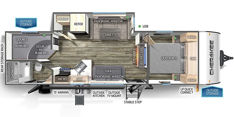 Forest River Cherokee Black Label 274BRBBL floor plan