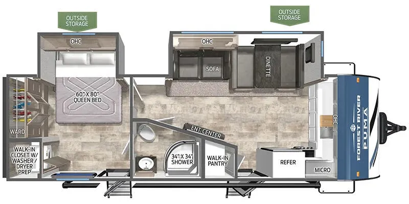 2025 Palomino Puma 26FKDS floor plan