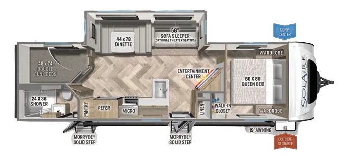 Palomino Solaire 294DBHS floor plan