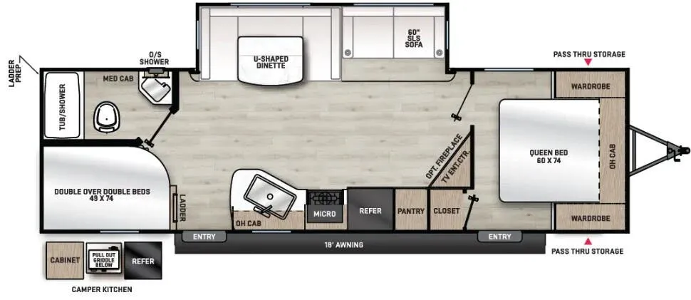 Forest River Aurora 28BHS floor plan