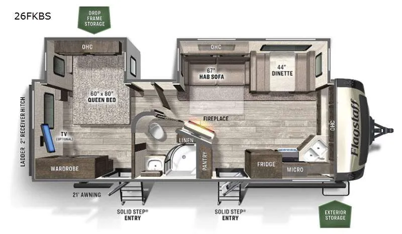 2021 Forest River Flagstaff Super Lite 26FKBS - Floor plan