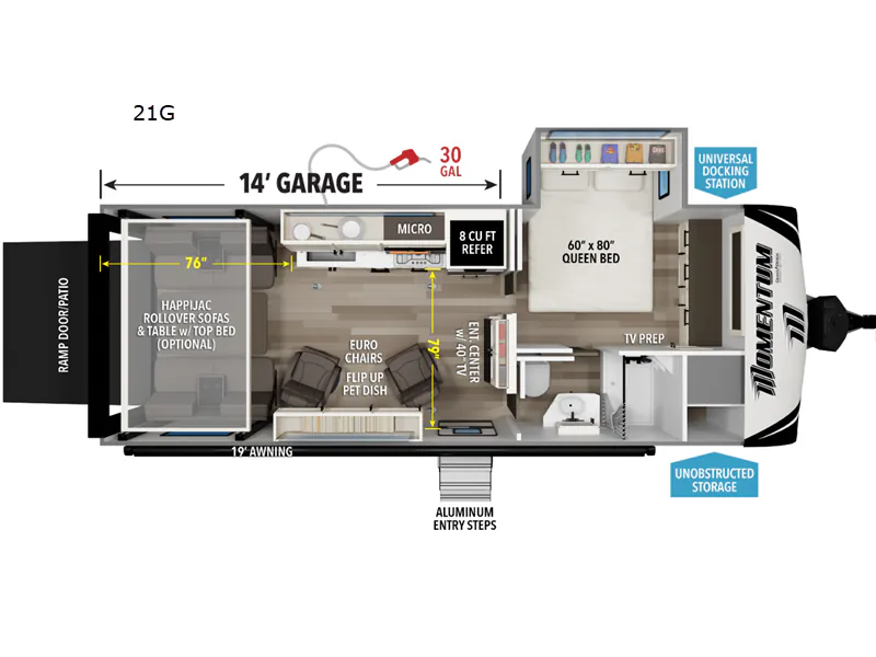 2027 Grand Design Momentum G-Class 21G floor plan