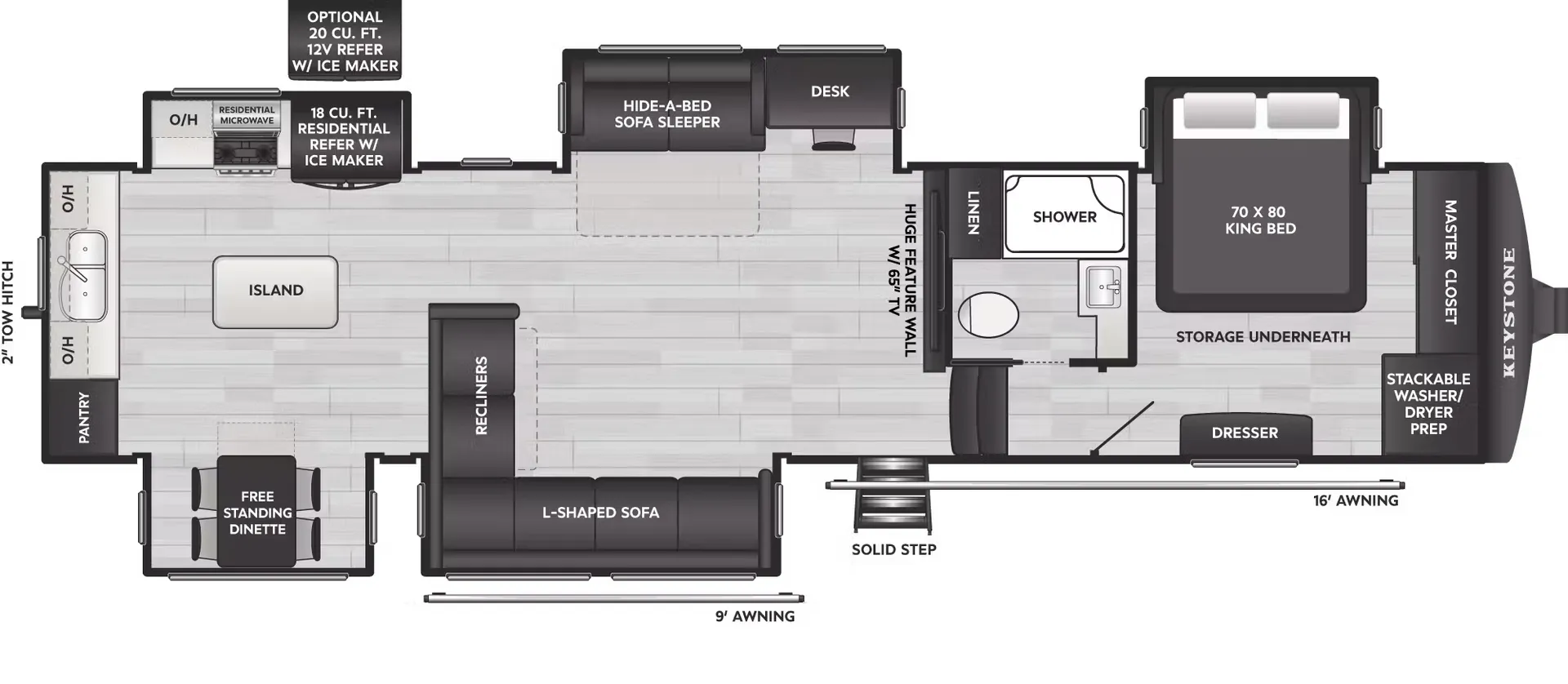 Keystone Alpine Avalanche Edition 366LS floor plan