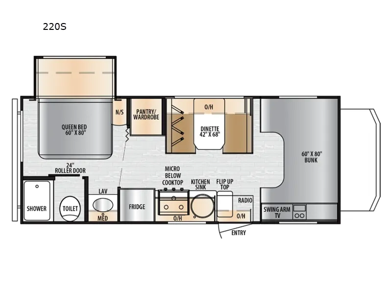 2026 EAST TO WEST Entrada 220S - Floor plan