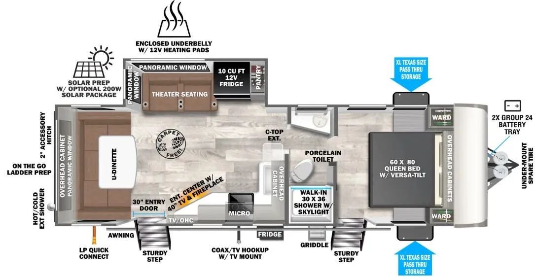 2024 Forest River Salem Hemisphere Hyper-Lyte 24RDHL - Floor plan
