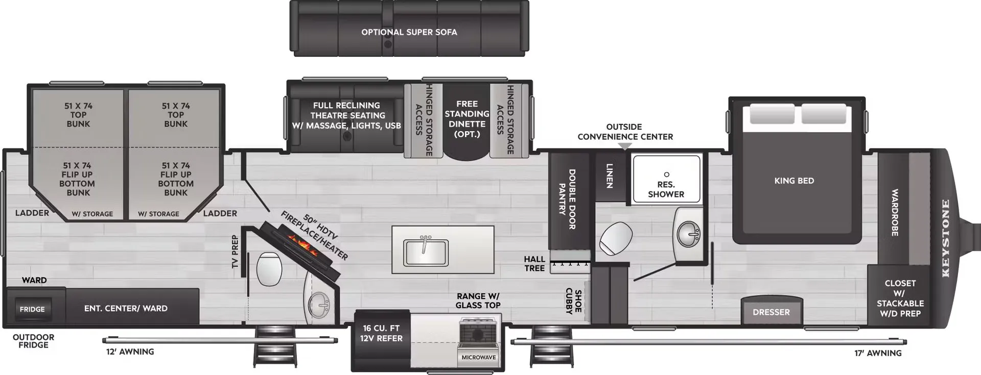 Keystone Sprinter 3810QBS floor plan