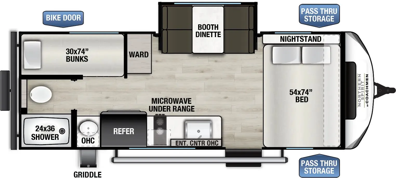 Coachmen Northern Spirit Bijou 19BHB floor plan