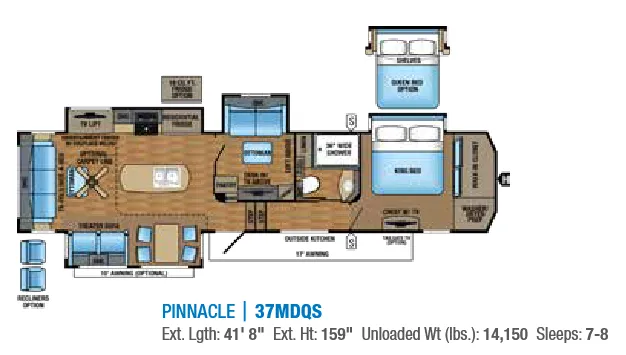 Jayco Pinnacle 37MDQS floor plan