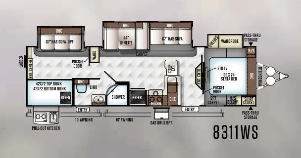 Forest River Rockwood Signature Ultra Lite 8311WS floor plan