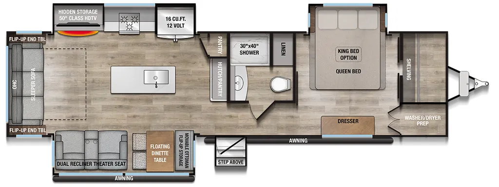 2025 Alliance RV Avenue 332RL floor plan